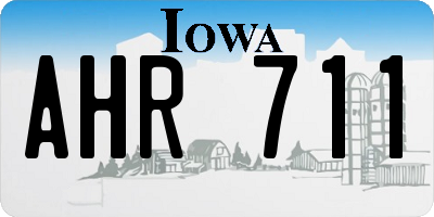 IA license plate AHR711