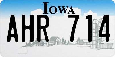 IA license plate AHR714