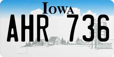 IA license plate AHR736
