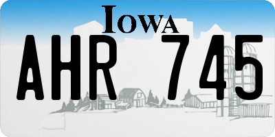 IA license plate AHR745