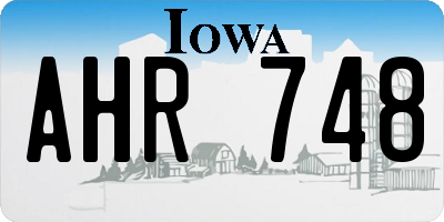 IA license plate AHR748