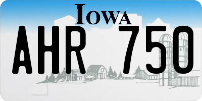IA license plate AHR750