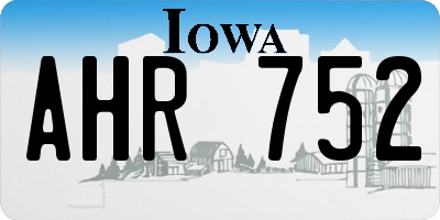 IA license plate AHR752