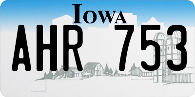 IA license plate AHR753