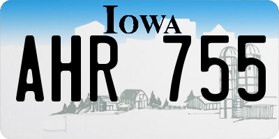 IA license plate AHR755