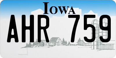 IA license plate AHR759