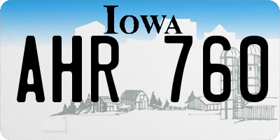 IA license plate AHR760