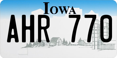 IA license plate AHR770