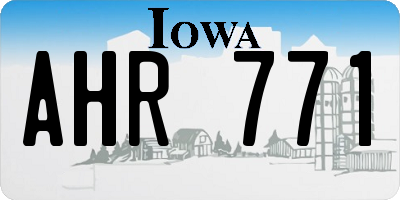 IA license plate AHR771