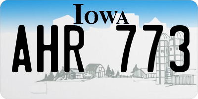 IA license plate AHR773