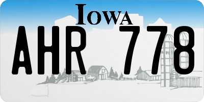 IA license plate AHR778