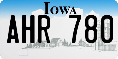 IA license plate AHR780