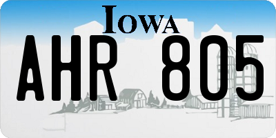 IA license plate AHR805