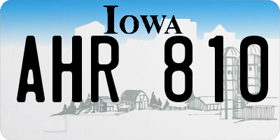 IA license plate AHR810
