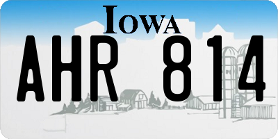 IA license plate AHR814