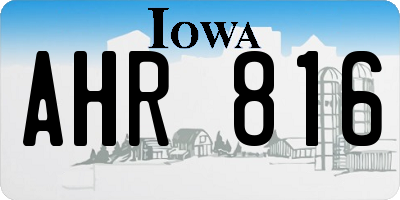 IA license plate AHR816