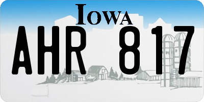 IA license plate AHR817
