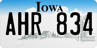 IA license plate AHR834