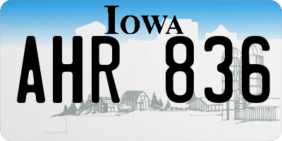 IA license plate AHR836