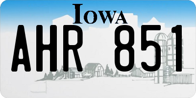 IA license plate AHR851