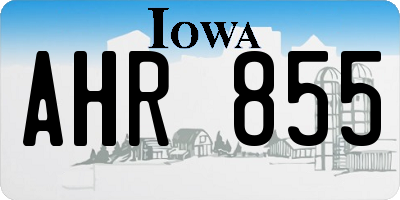 IA license plate AHR855