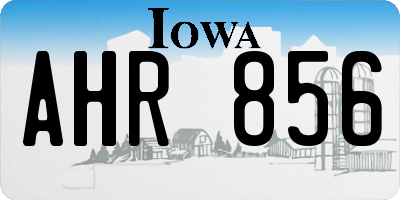 IA license plate AHR856