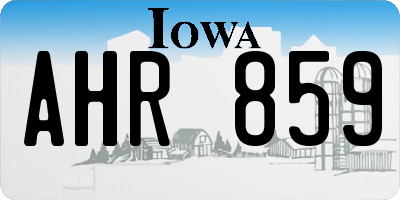 IA license plate AHR859