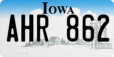 IA license plate AHR862