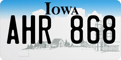 IA license plate AHR868