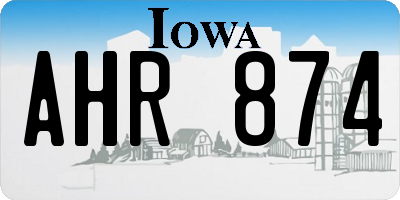 IA license plate AHR874