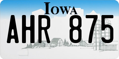IA license plate AHR875