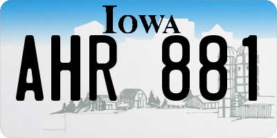 IA license plate AHR881