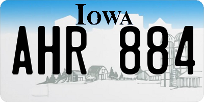 IA license plate AHR884