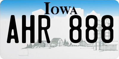 IA license plate AHR888