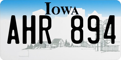 IA license plate AHR894