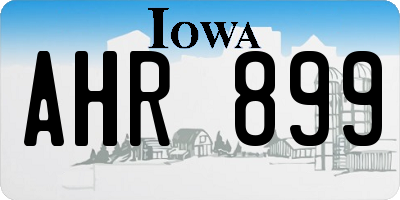 IA license plate AHR899
