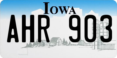 IA license plate AHR903