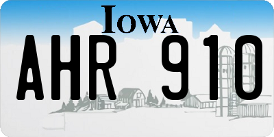 IA license plate AHR910