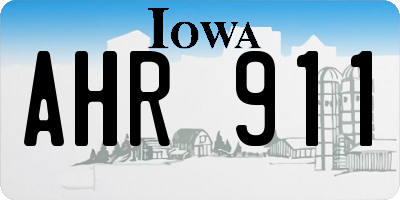 IA license plate AHR911