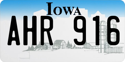 IA license plate AHR916