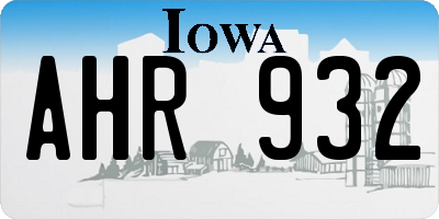 IA license plate AHR932