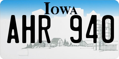 IA license plate AHR940