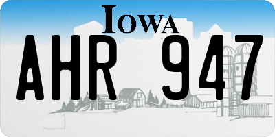 IA license plate AHR947