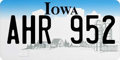 IA license plate AHR952