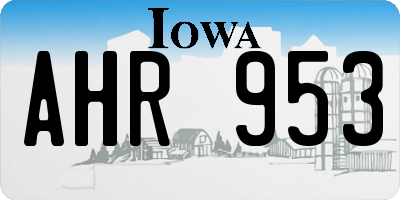 IA license plate AHR953