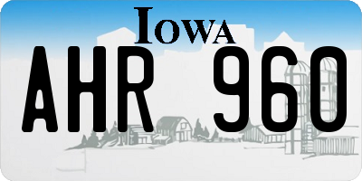 IA license plate AHR960
