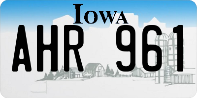 IA license plate AHR961