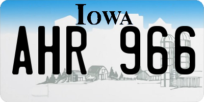 IA license plate AHR966