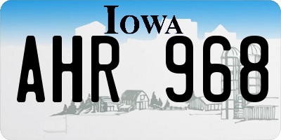 IA license plate AHR968