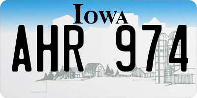 IA license plate AHR974